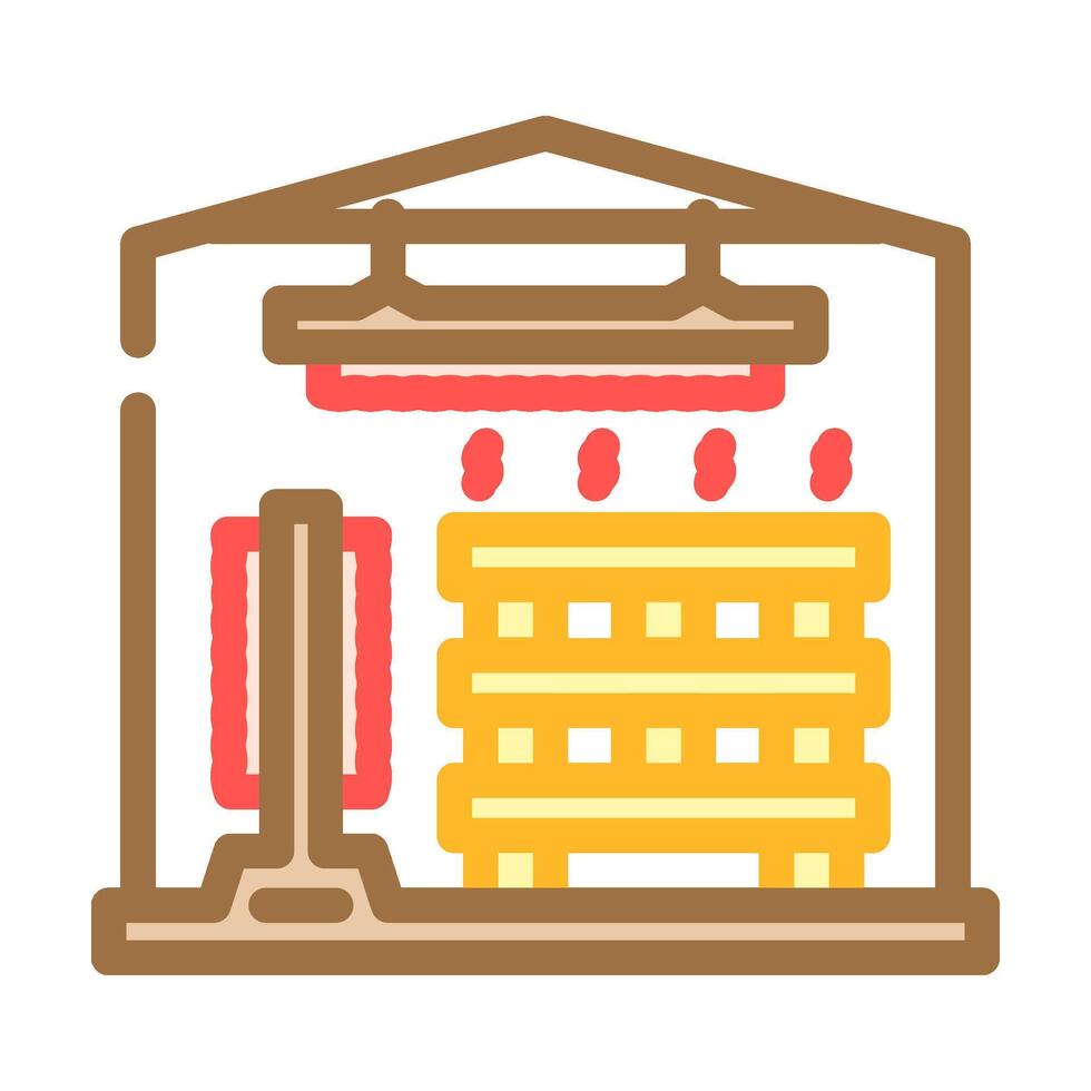 lumber drying process color icon illustration vector