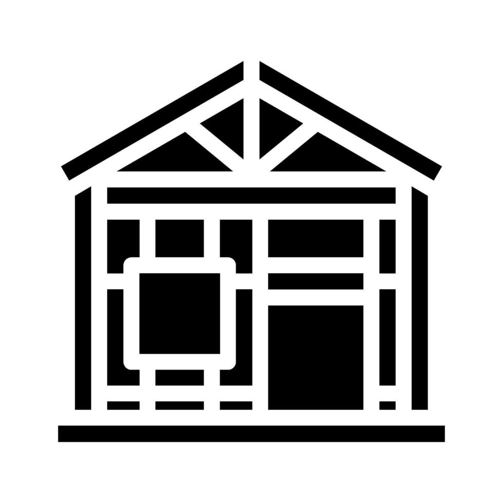 wood treatment frame houses glyph icon illustration vector