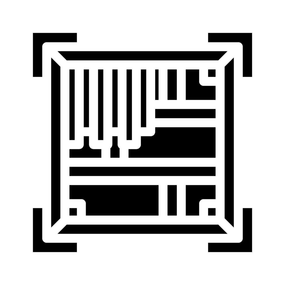 floor joists wood frame house glyph icon illustration vector