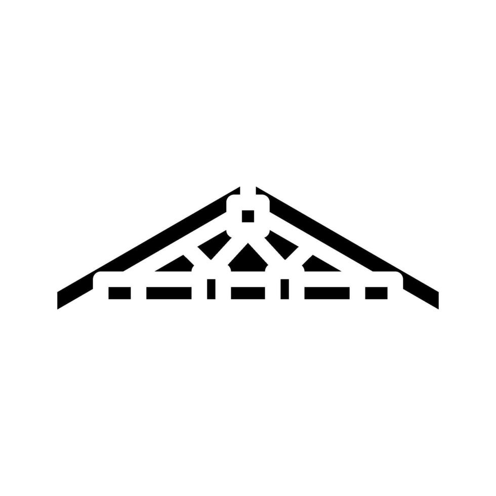 roof trusses wood frame house glyph icon illustration vector