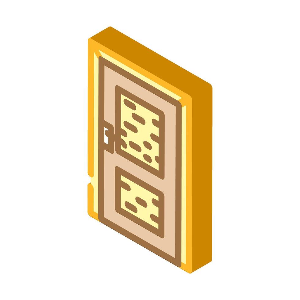 door wood frame house isometric icon illustration vector