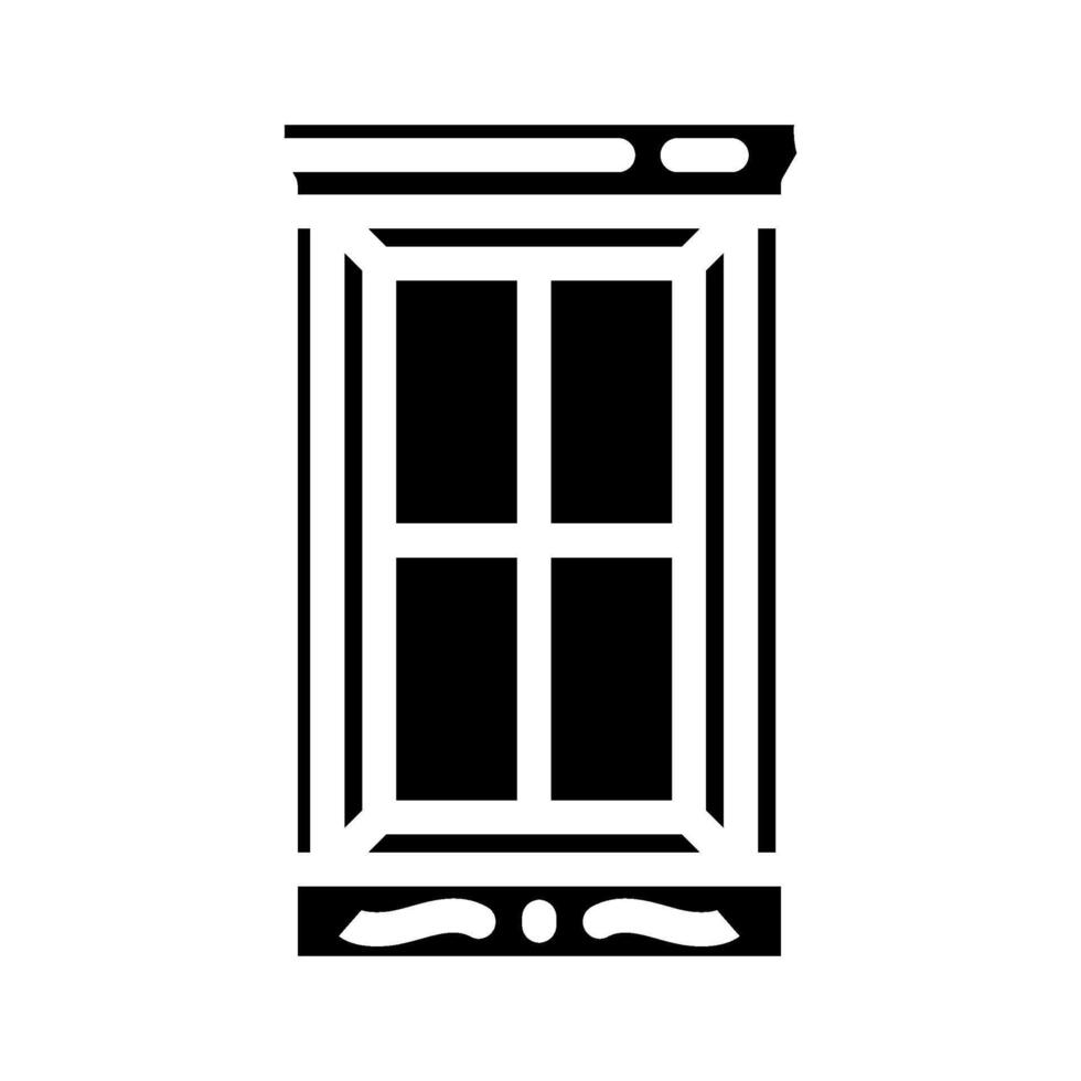 window frames wood frame house glyph icon illustration vector