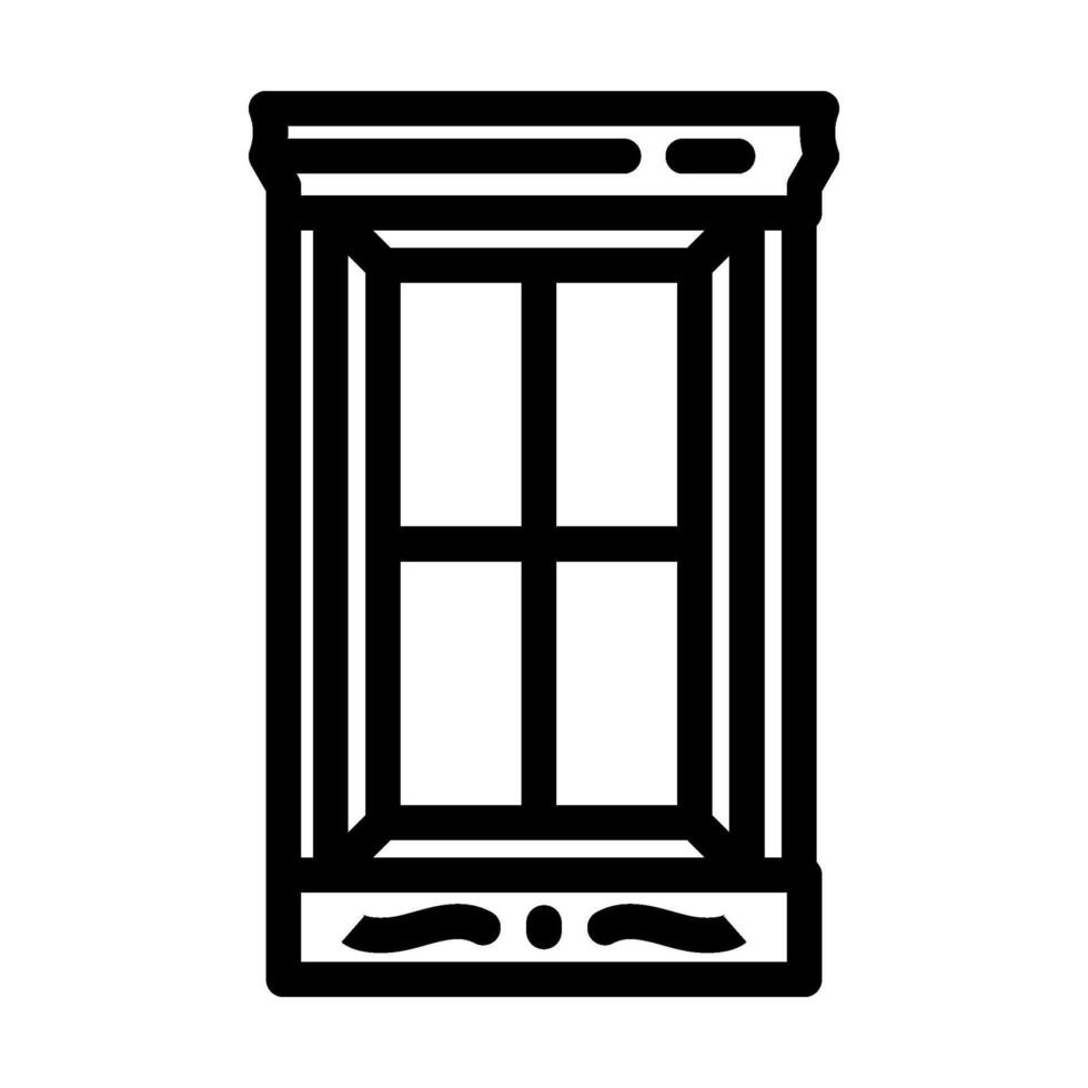 window frames wood frame house line icon illustration vector