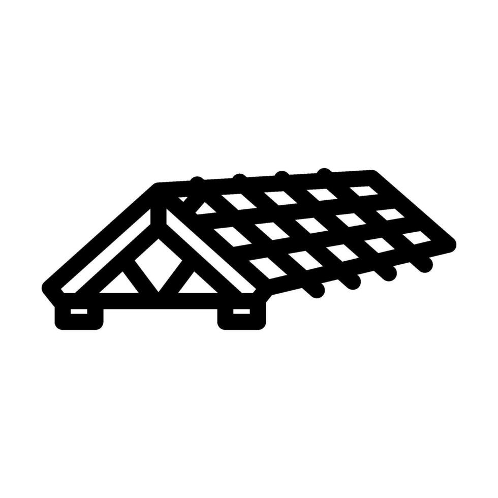 roof framing wood frame house line icon illustration vector