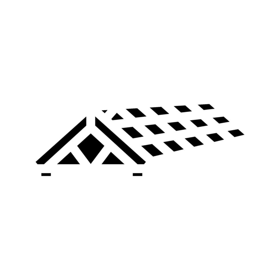 roof framing wood frame house glyph icon illustration vector