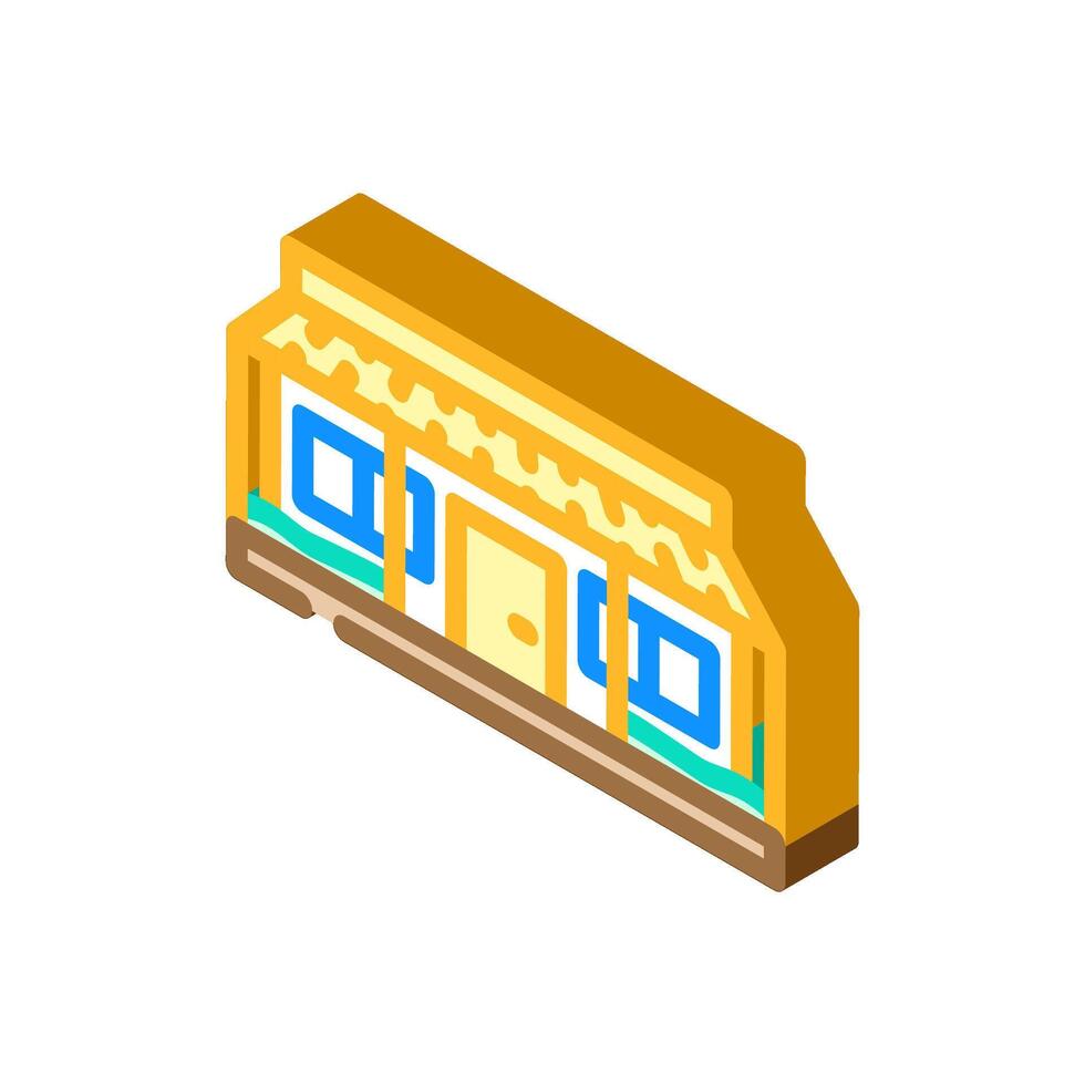farmhouse style cabin isometric icon illustration vector