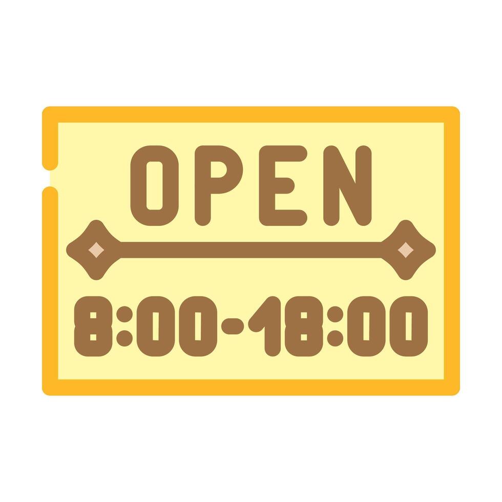 opening hours information color icon illustration vector