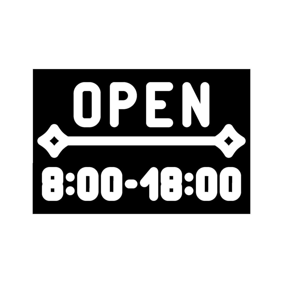 opening hours information glyph icon illustration vector