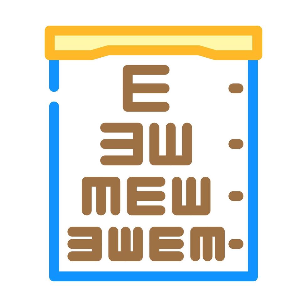 exam chart optometry vision eye color icon illustration vector