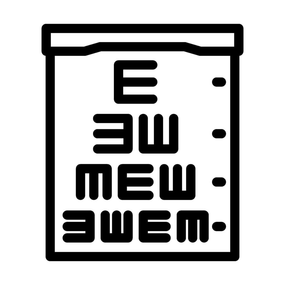 exam chart optometry vision eye line icon illustration vector