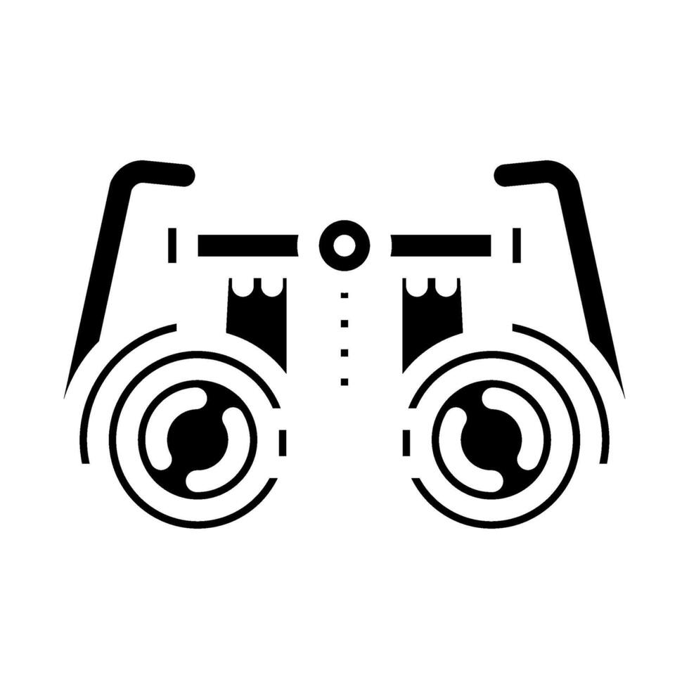 equipment optometry vision eye glyph icon illustration vector
