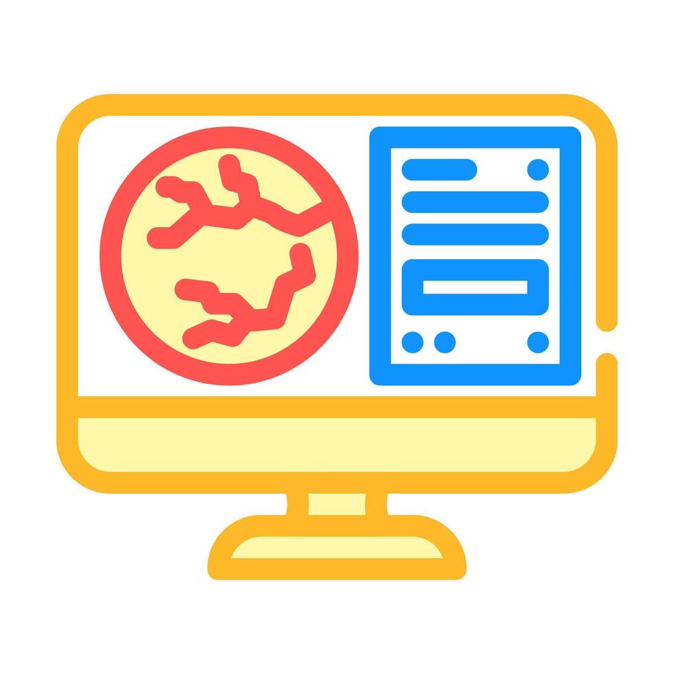 retina examination optometry vision color icon illustration vector