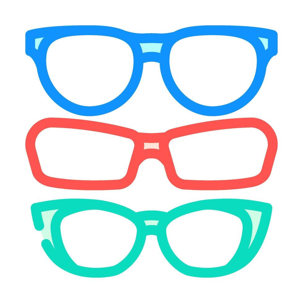glasses frames optometry vision eye color icon illustration vector