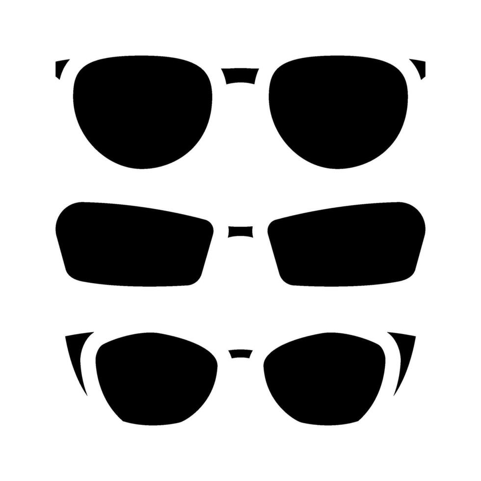 glasses frames optometry vision eye glyph icon illustration vector