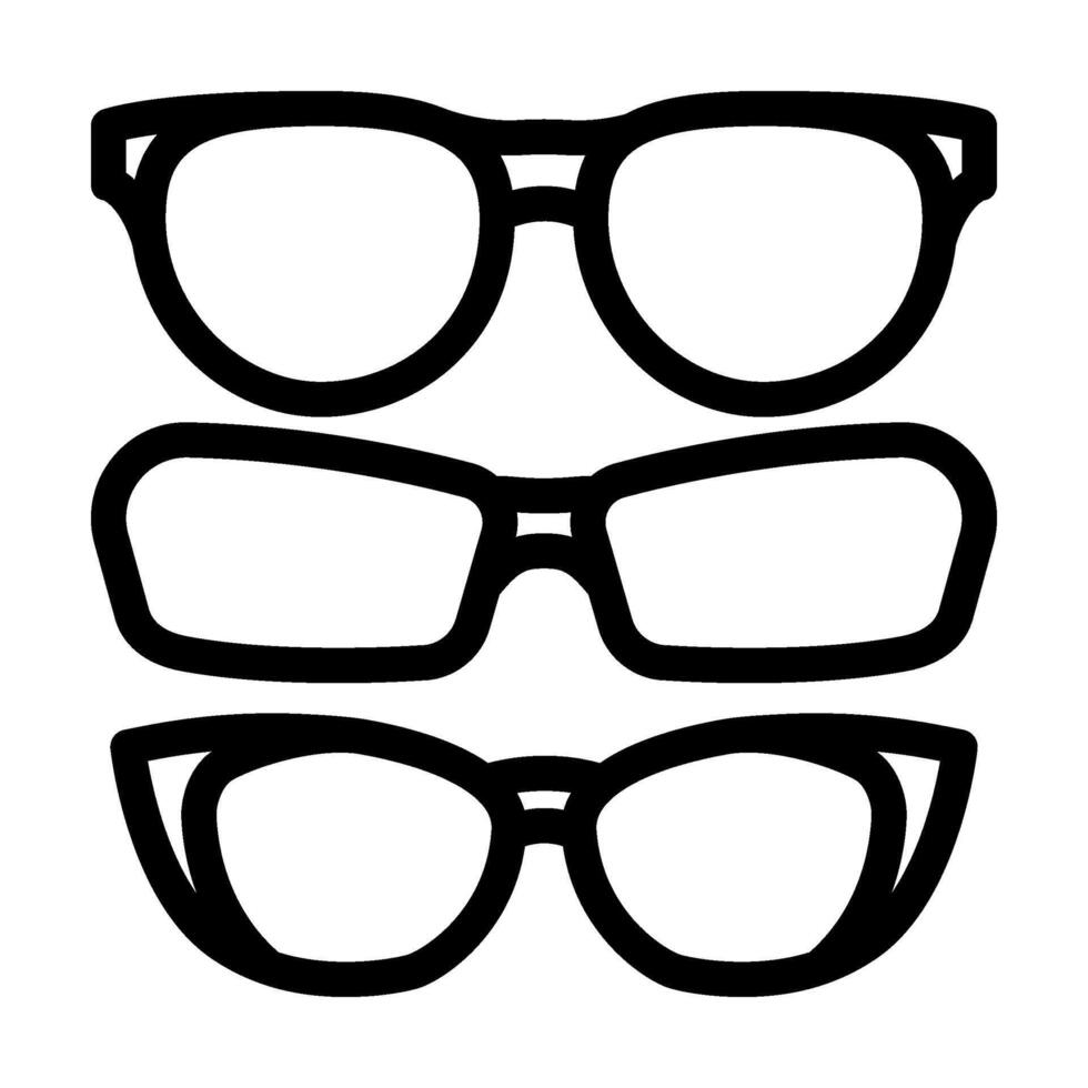 glasses frames optometry vision eye line icon illustration vector