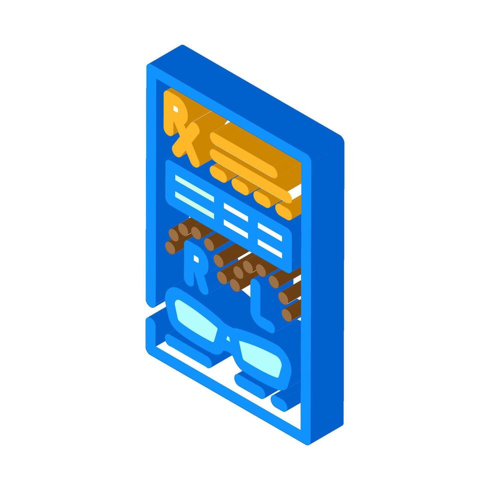 prescription glasses optometry vision isometric icon illustration vector