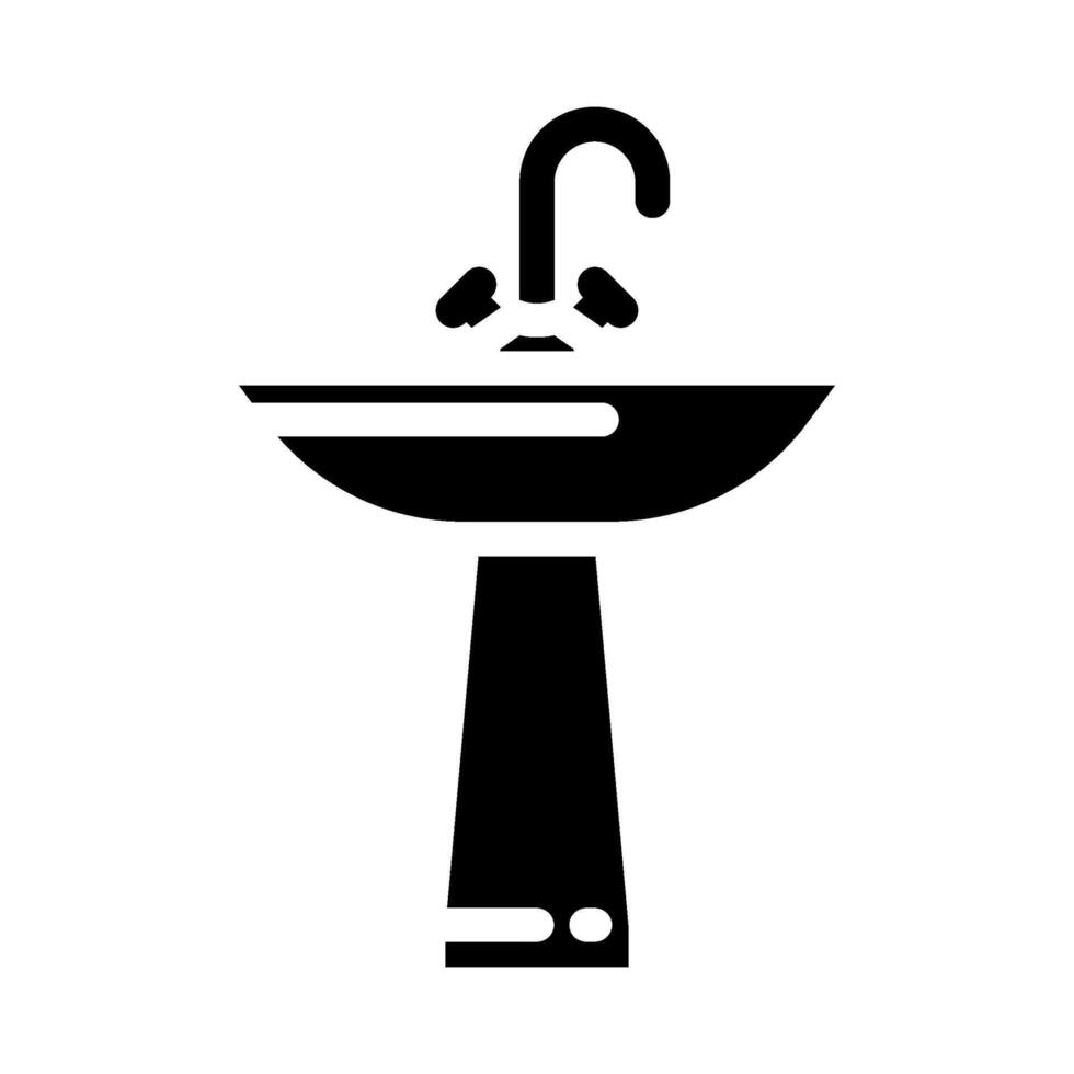 pedestal sink glyph icon illustration vector