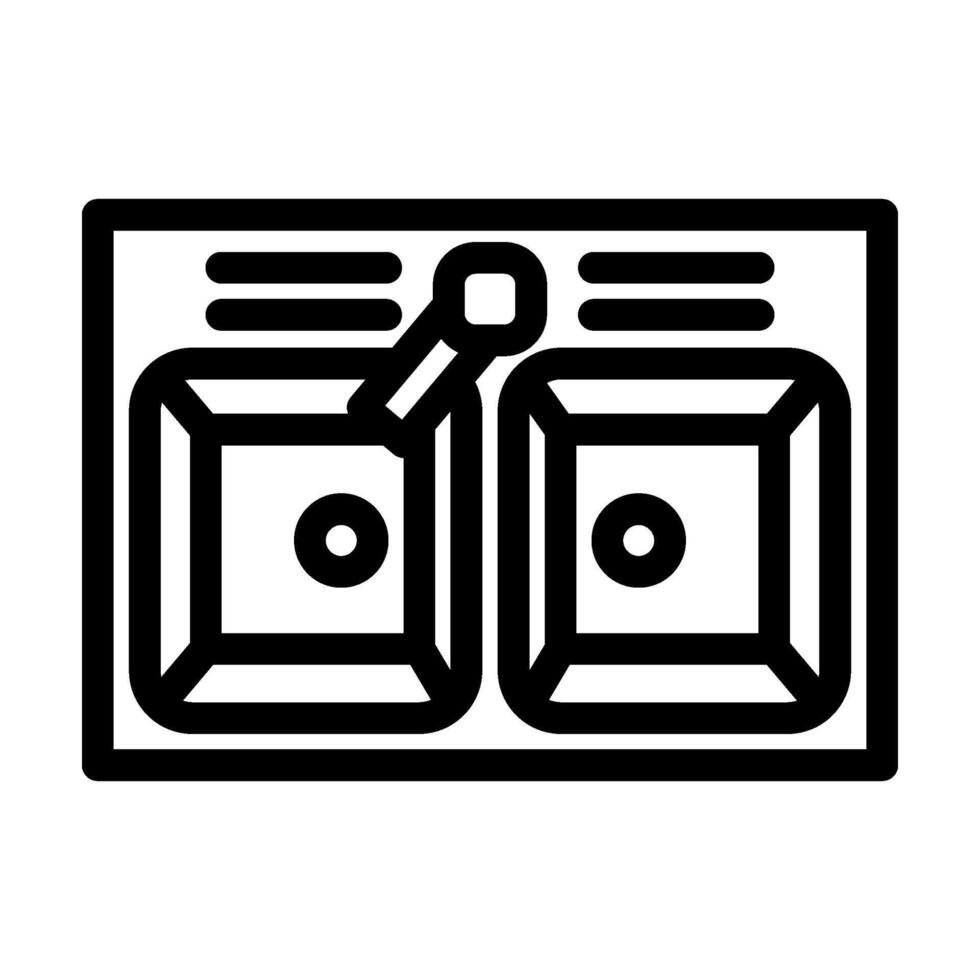 double basin sink line icon illustration vector