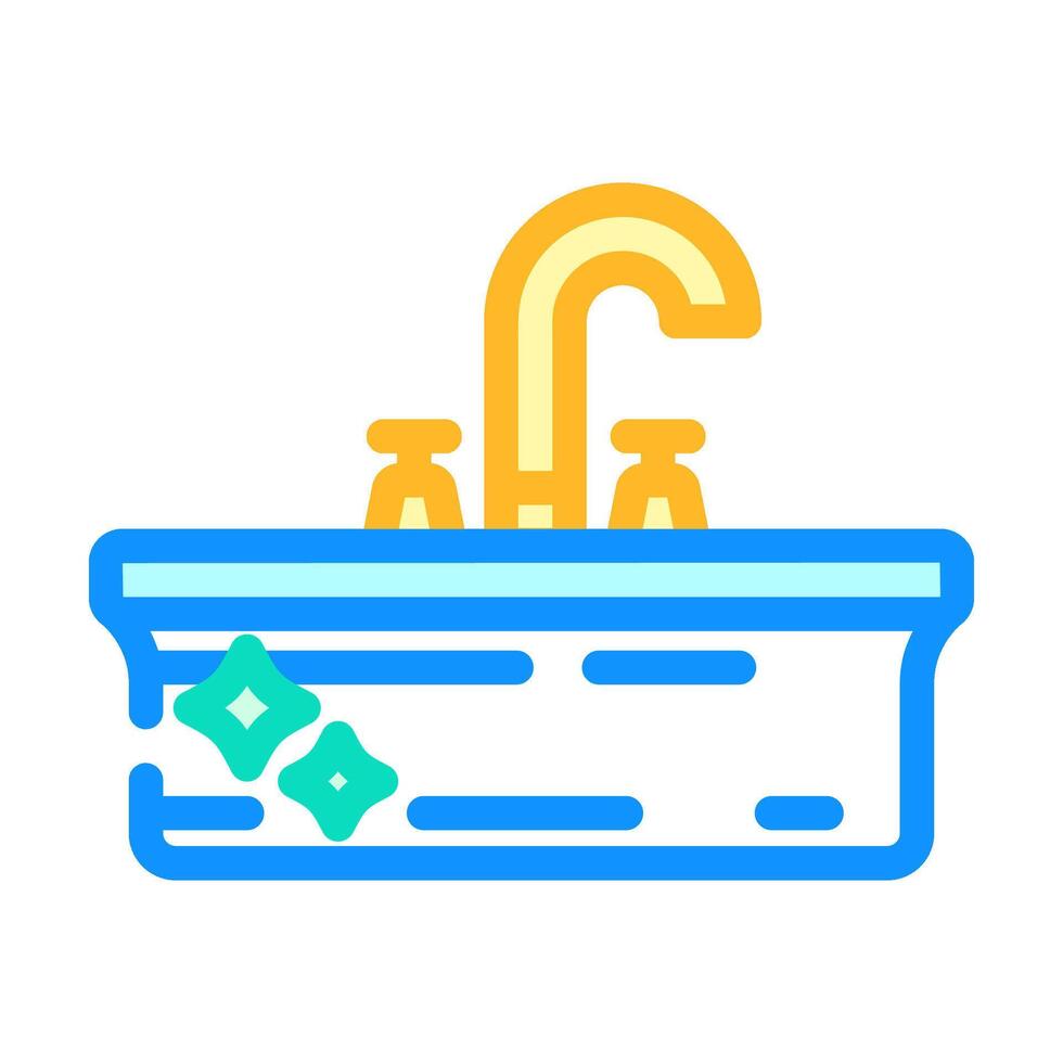 porcelain sink color icon illustration vector