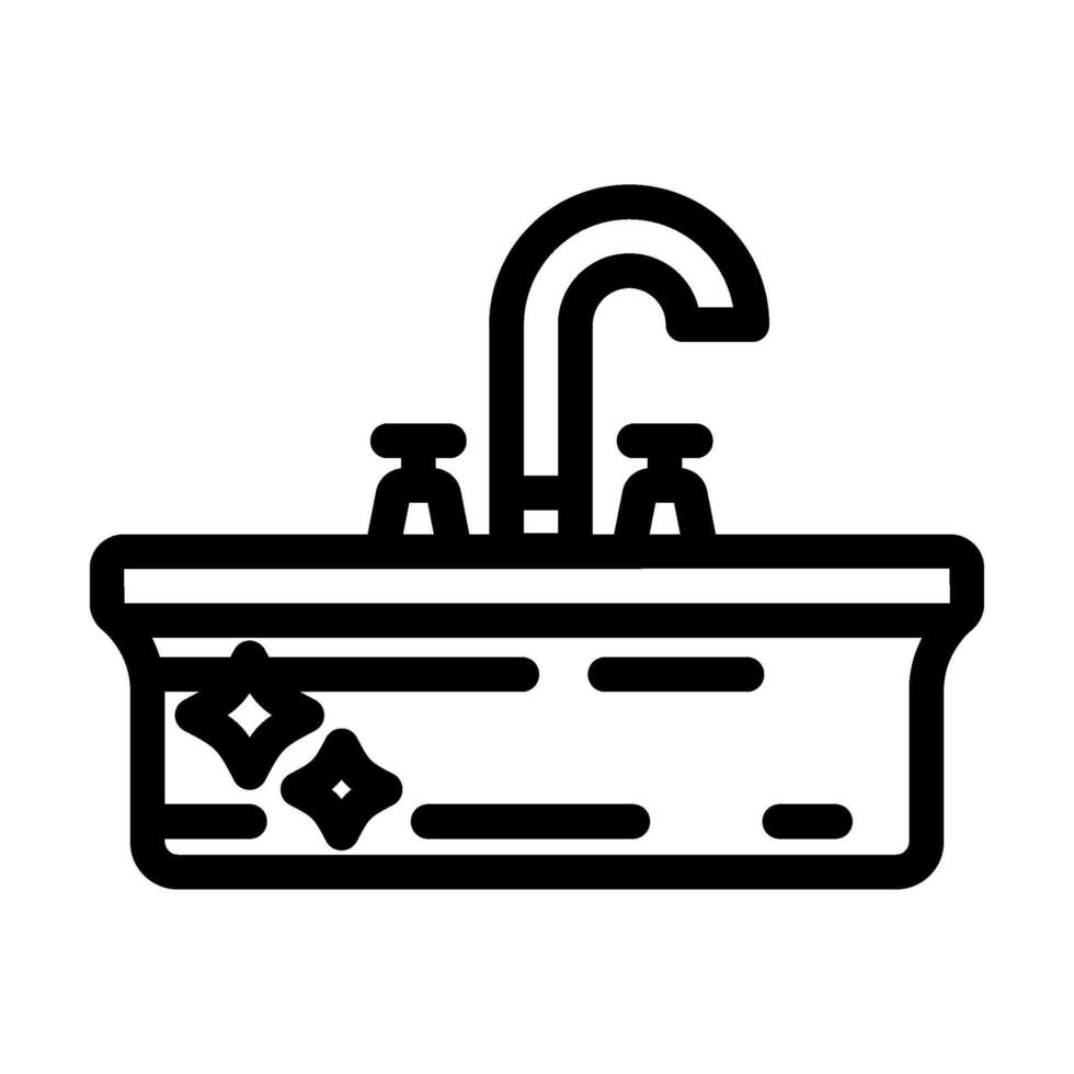 porcelain sink line icon illustration vector