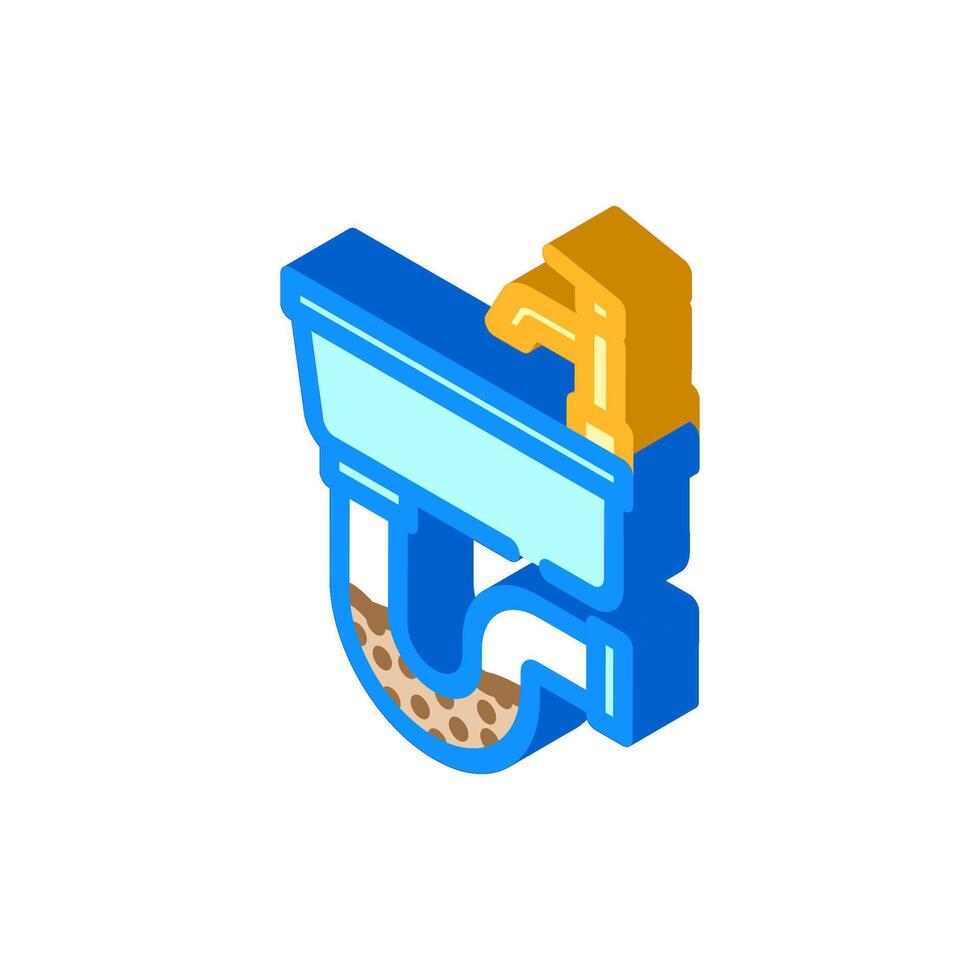 clogged sink isometric icon illustration vector