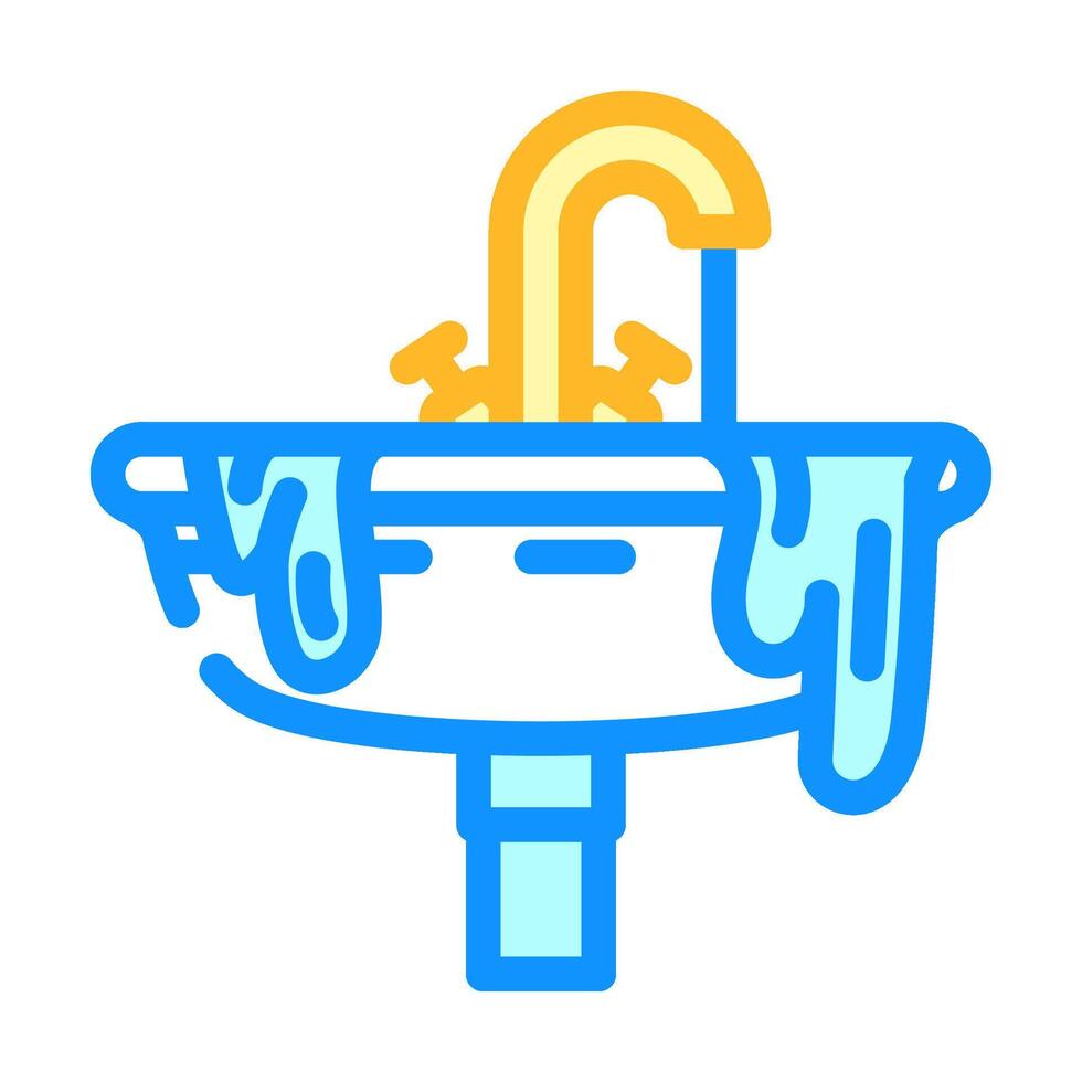 overflowing sink color icon illustration vector