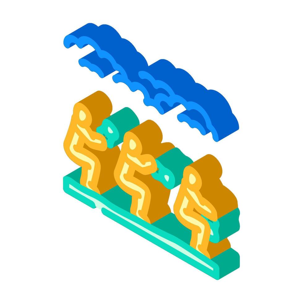 outdoor group fitness class sustainable isometric icon illustration vector
