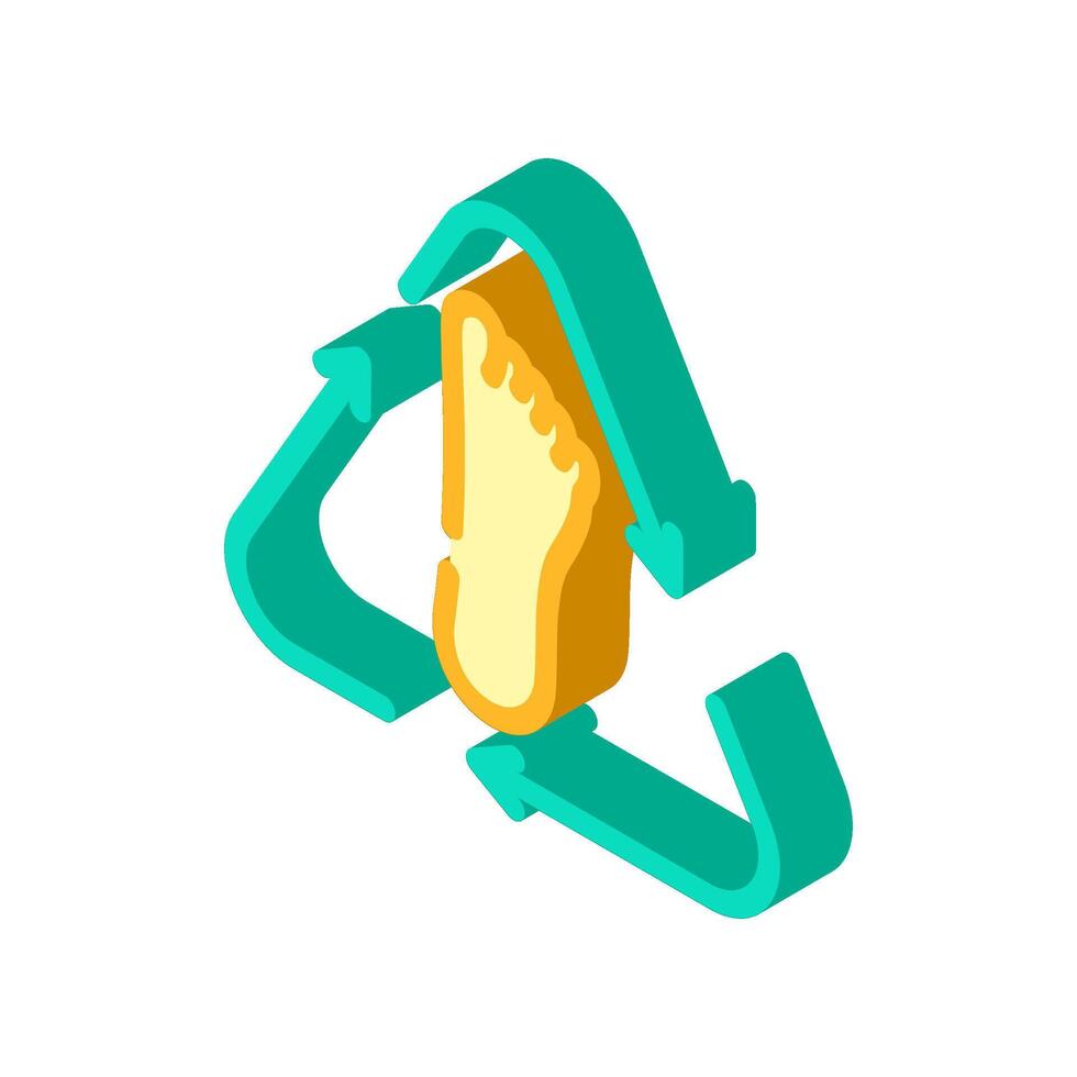 nature footprints green arrows sustainable fitness isometric icon illustration vector