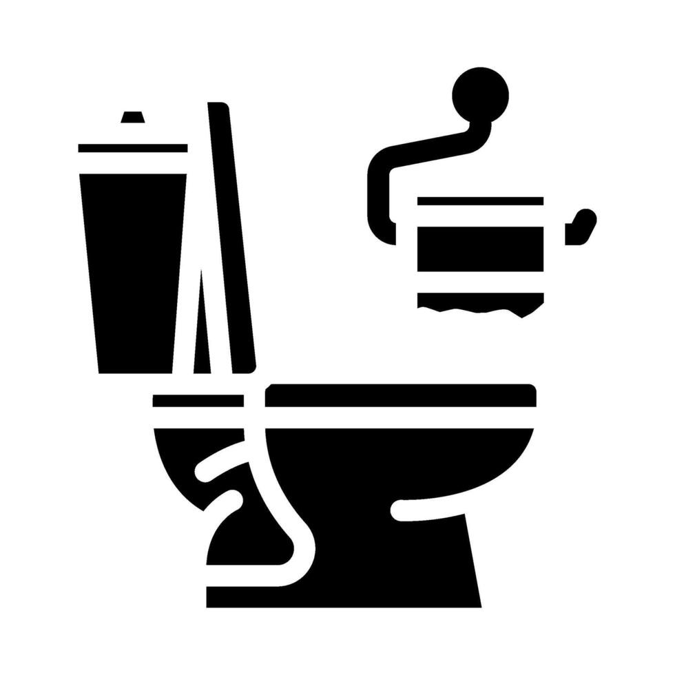 bathroom toilet paper glyph icon illustration vector