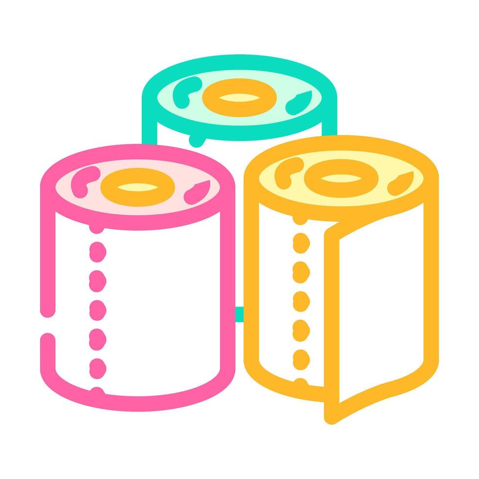 colored toilet paper color icon illustration vector