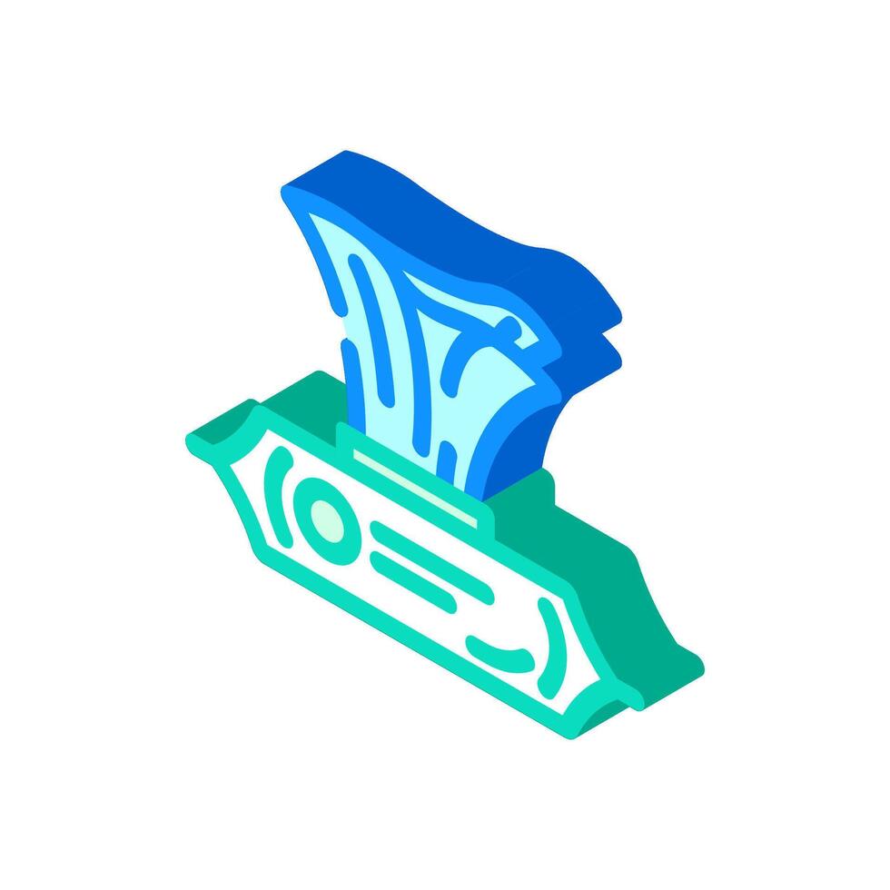 moist toilet paper wipes isometric icon illustration vector