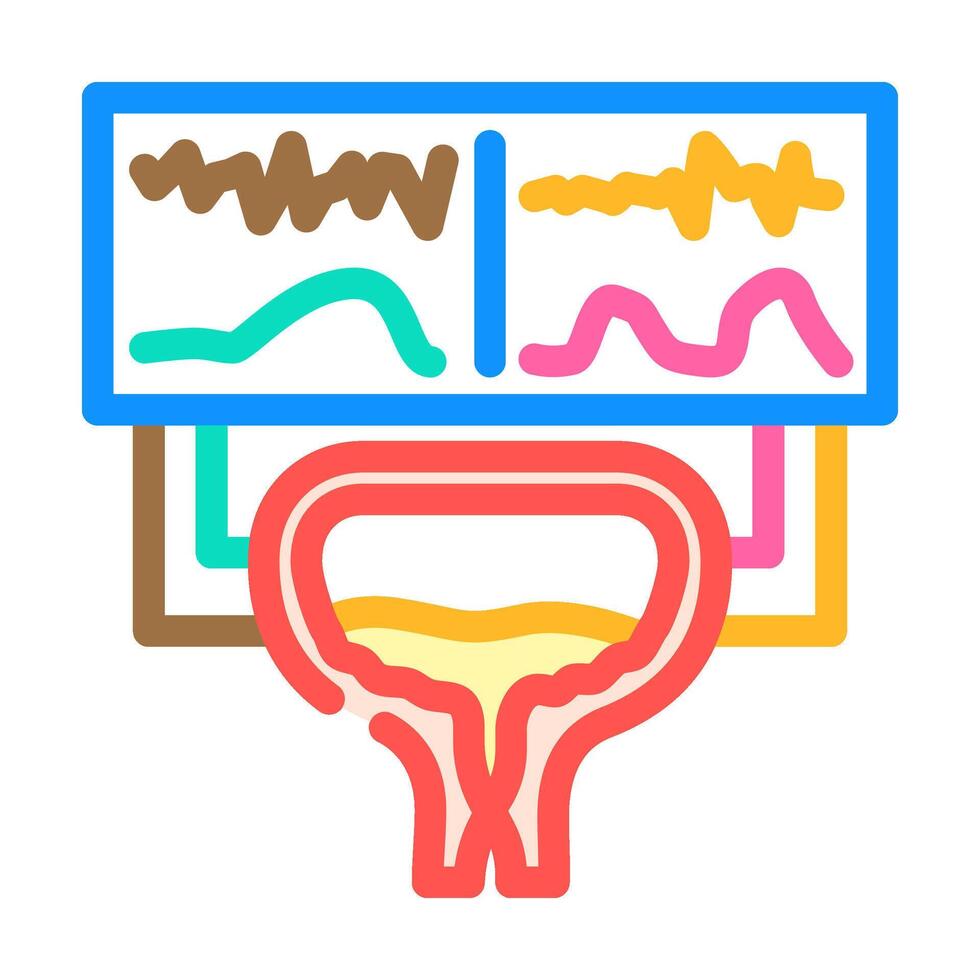 urodynamic testing urology color icon illustration vector