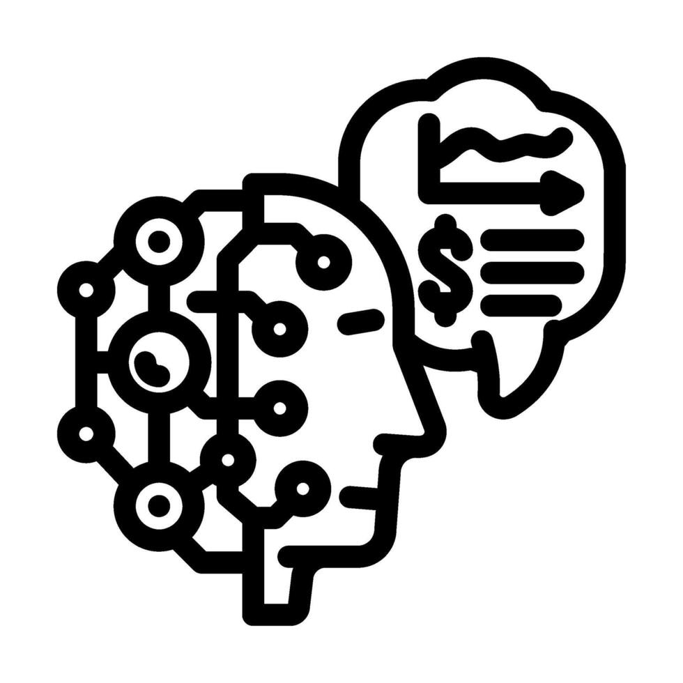 ai powered financial advisor fintech line icon illustration vector