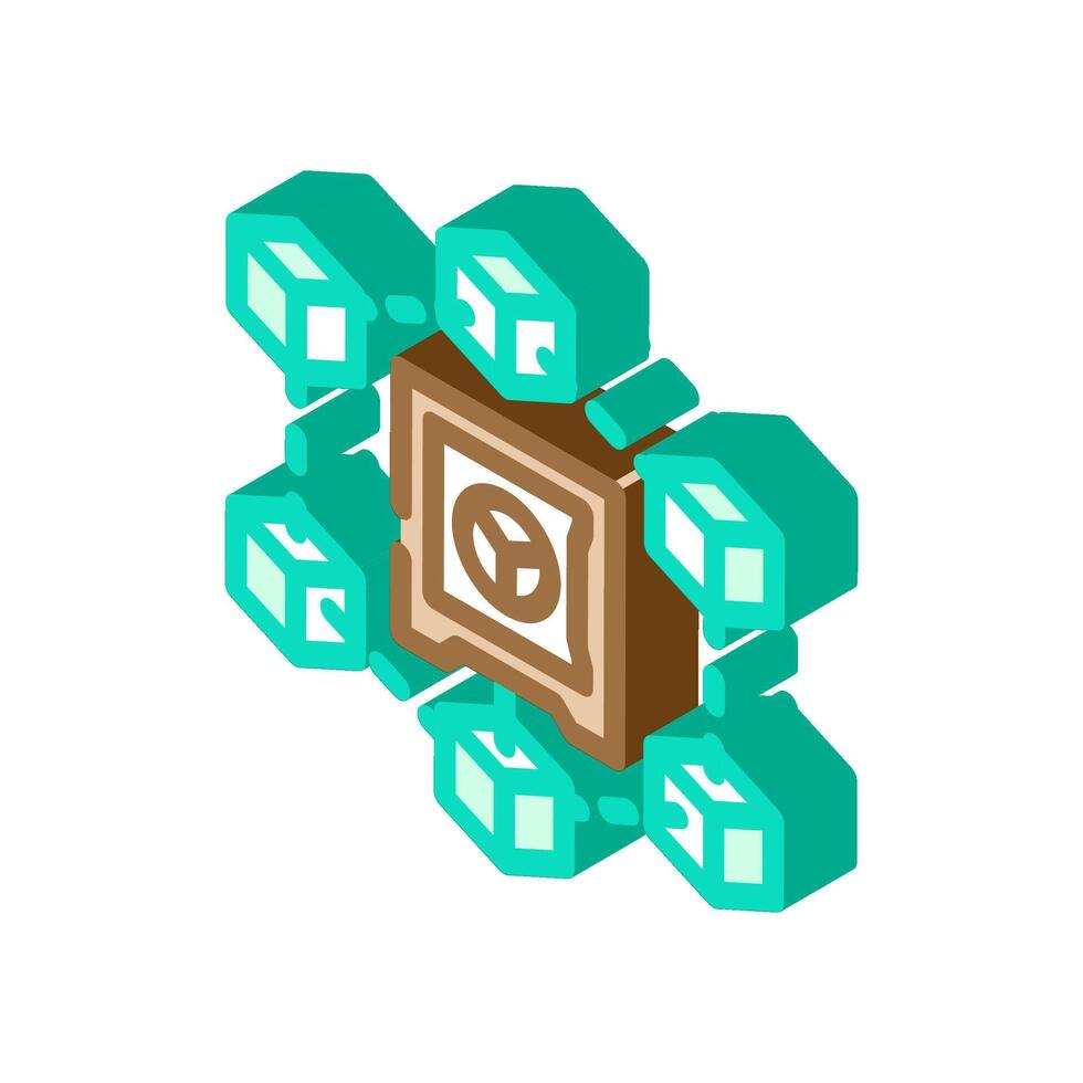 cryptocurrency staking fintech isometric icon illustration vector