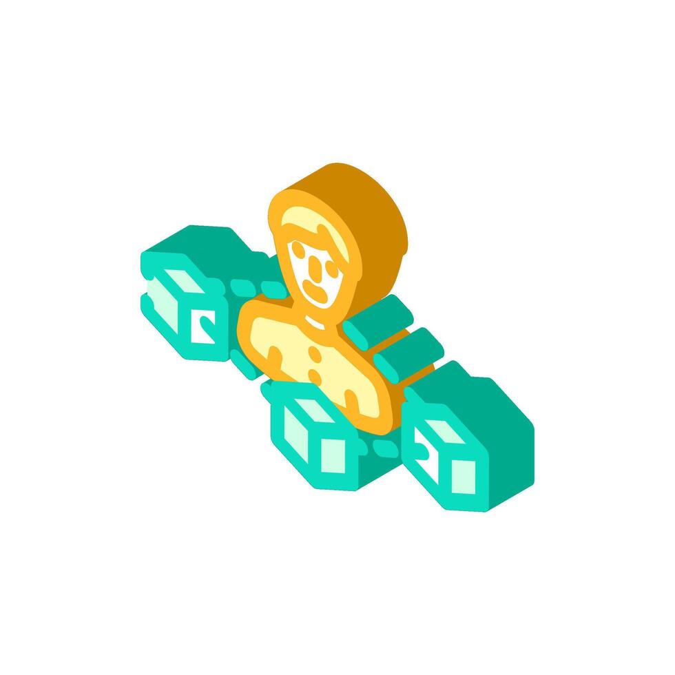 blockchain based identity verification isometric icon illustration vector