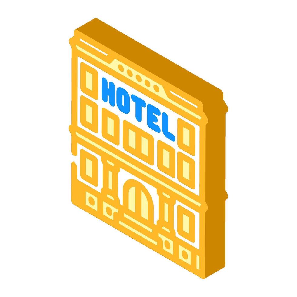 hotel building hospitality hotel isometric icon illustration vector
