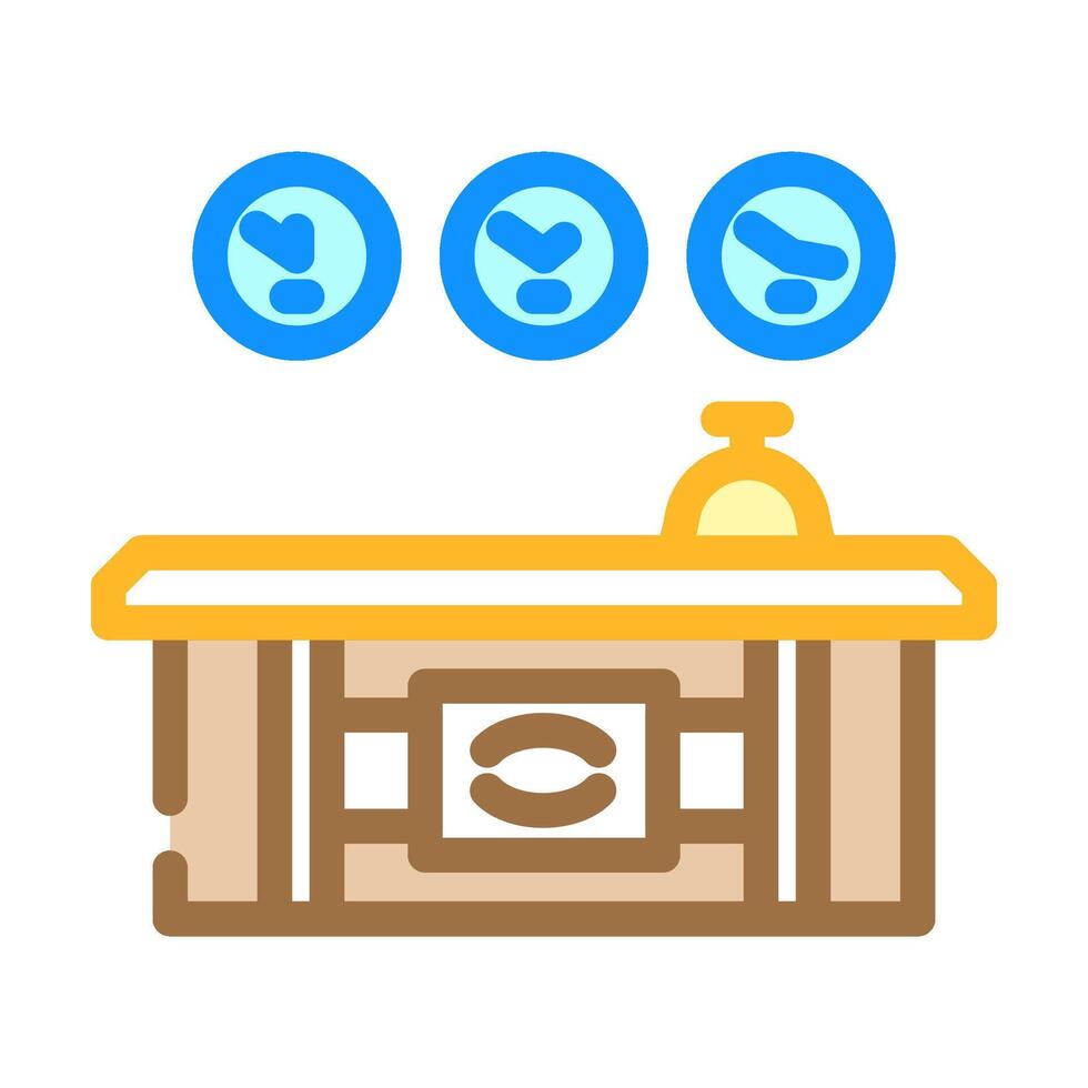 reception desk hospitality hotel color icon illustration vector
