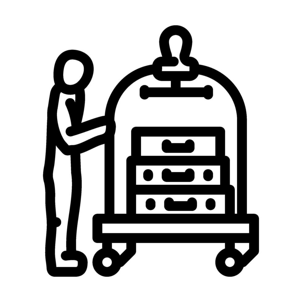 bellhop hospitality hotel line icon illustration vector
