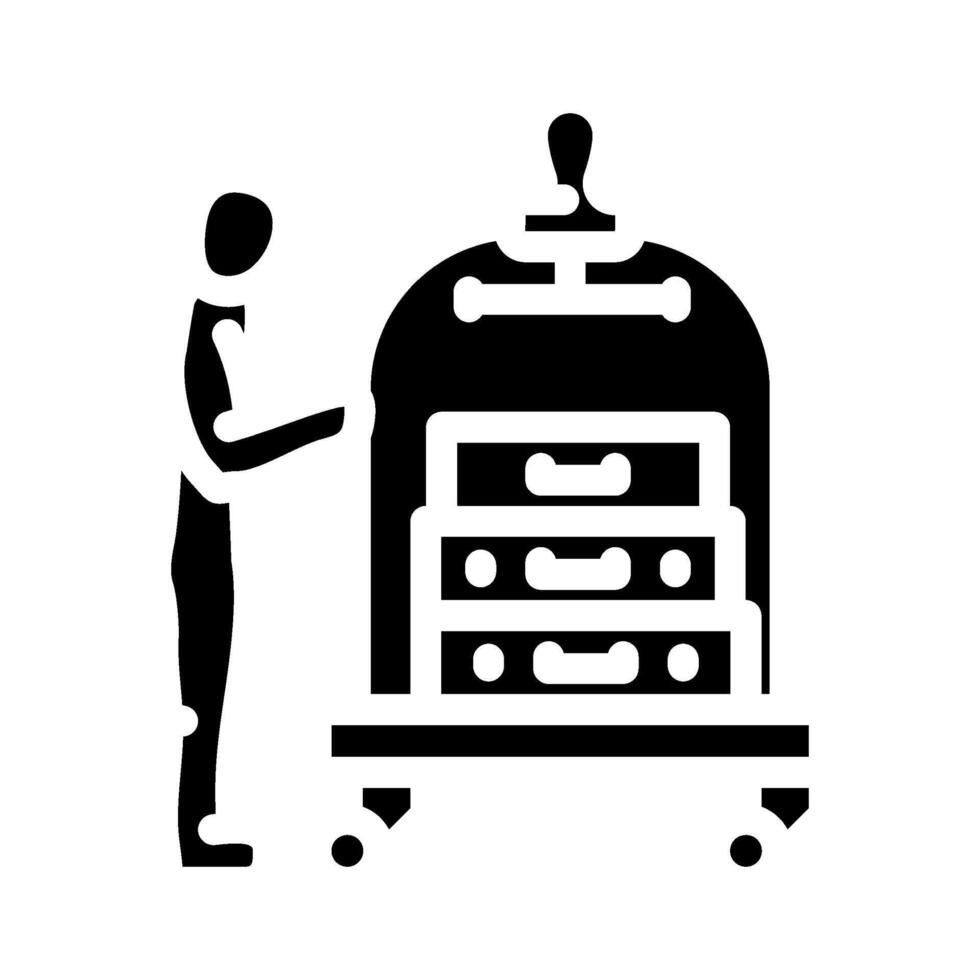 bellhop hospitality hotel glyph icon illustration vector