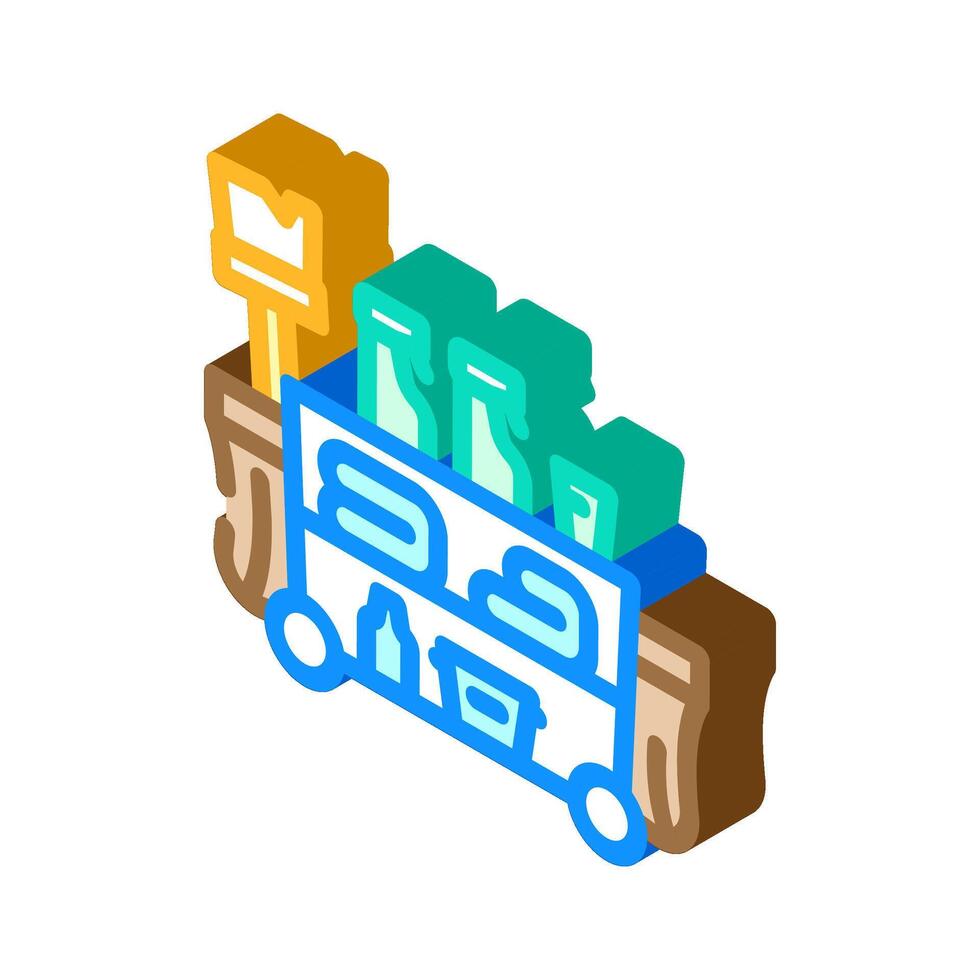 housekeeping hospitality hotel isometric icon illustration vector