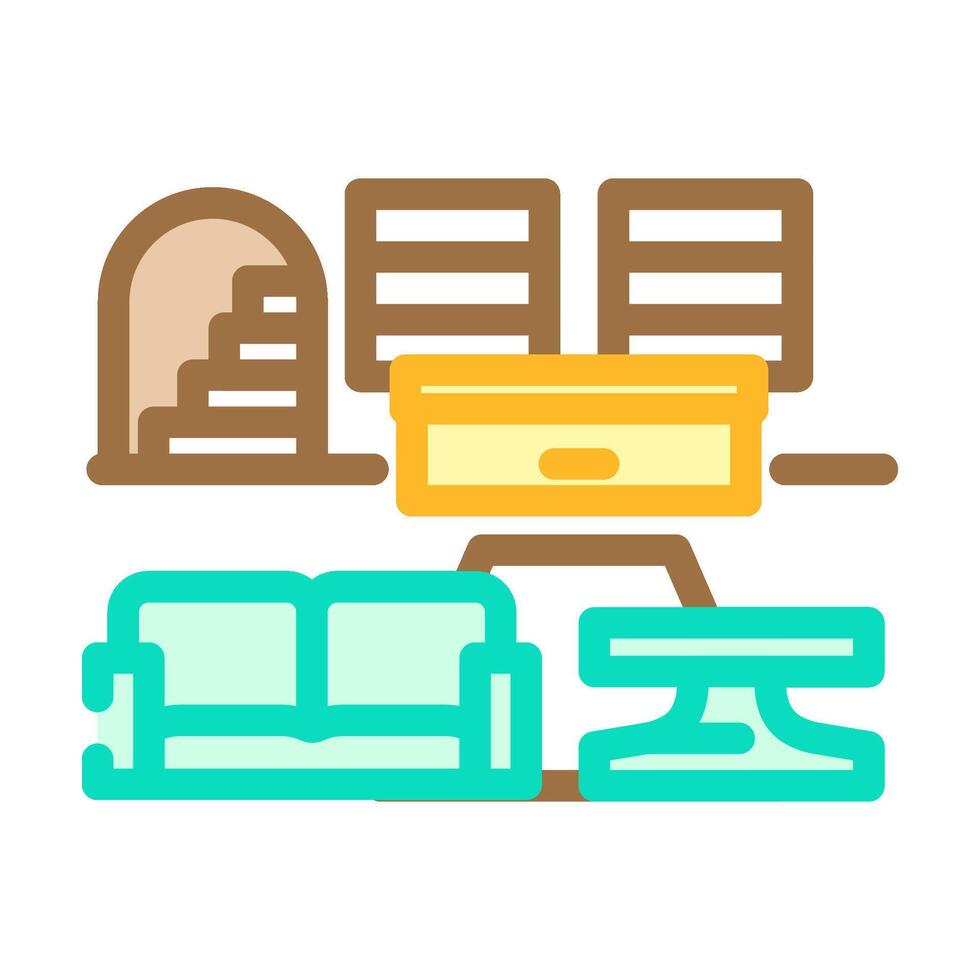lobby hospitality hotel color icon illustration vector