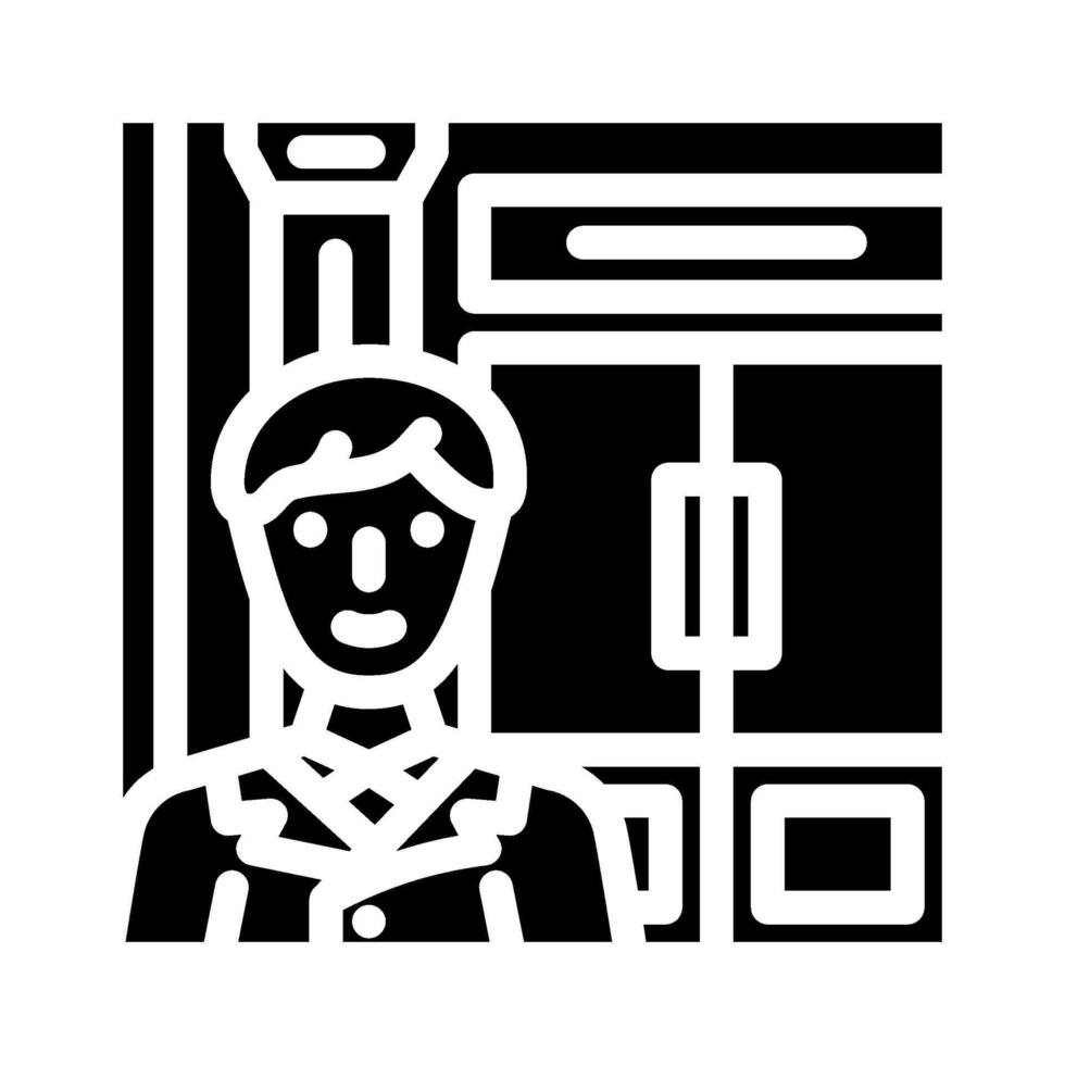 doorman hospitality hotel glyph icon illustration vector