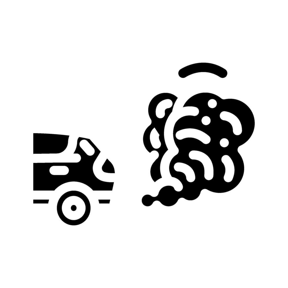 car visible exhaust fumes air pollution glyph icon illustration vector