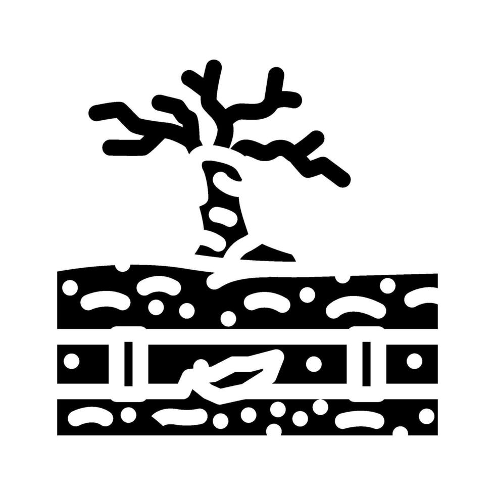 sick tree near leak chemical pollution glyph icon illustration vector