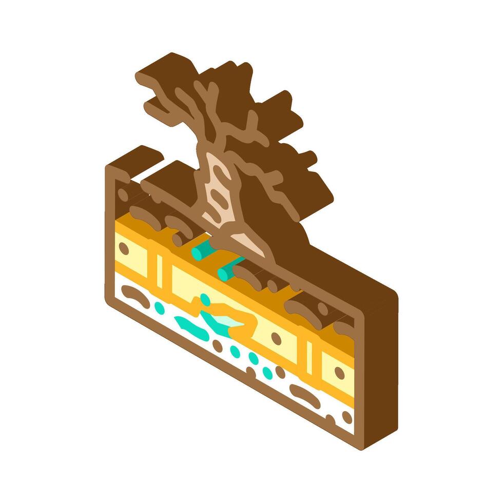 sick tree near leak chemical pollution isometric icon illustration vector