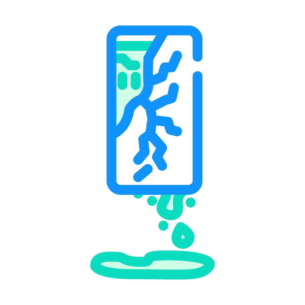 toxic chemicals leaking from e waste pollution color icon illustration vector