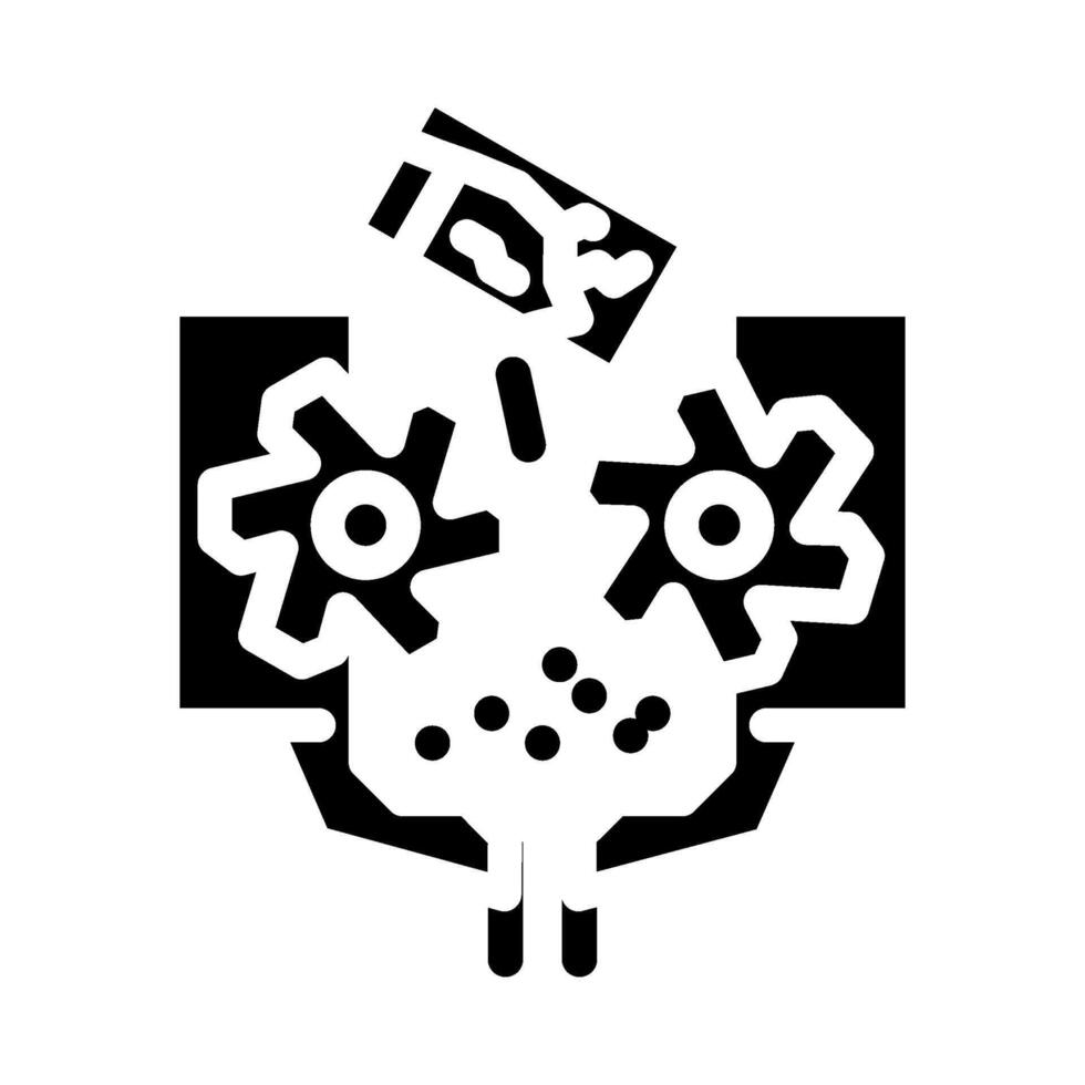 electronic being shredded e waste pollution glyph icon illustration vector