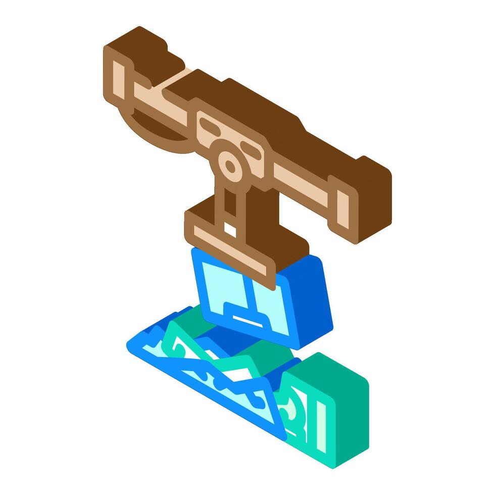 scrap metals from e waste pollution isometric icon illustration vector