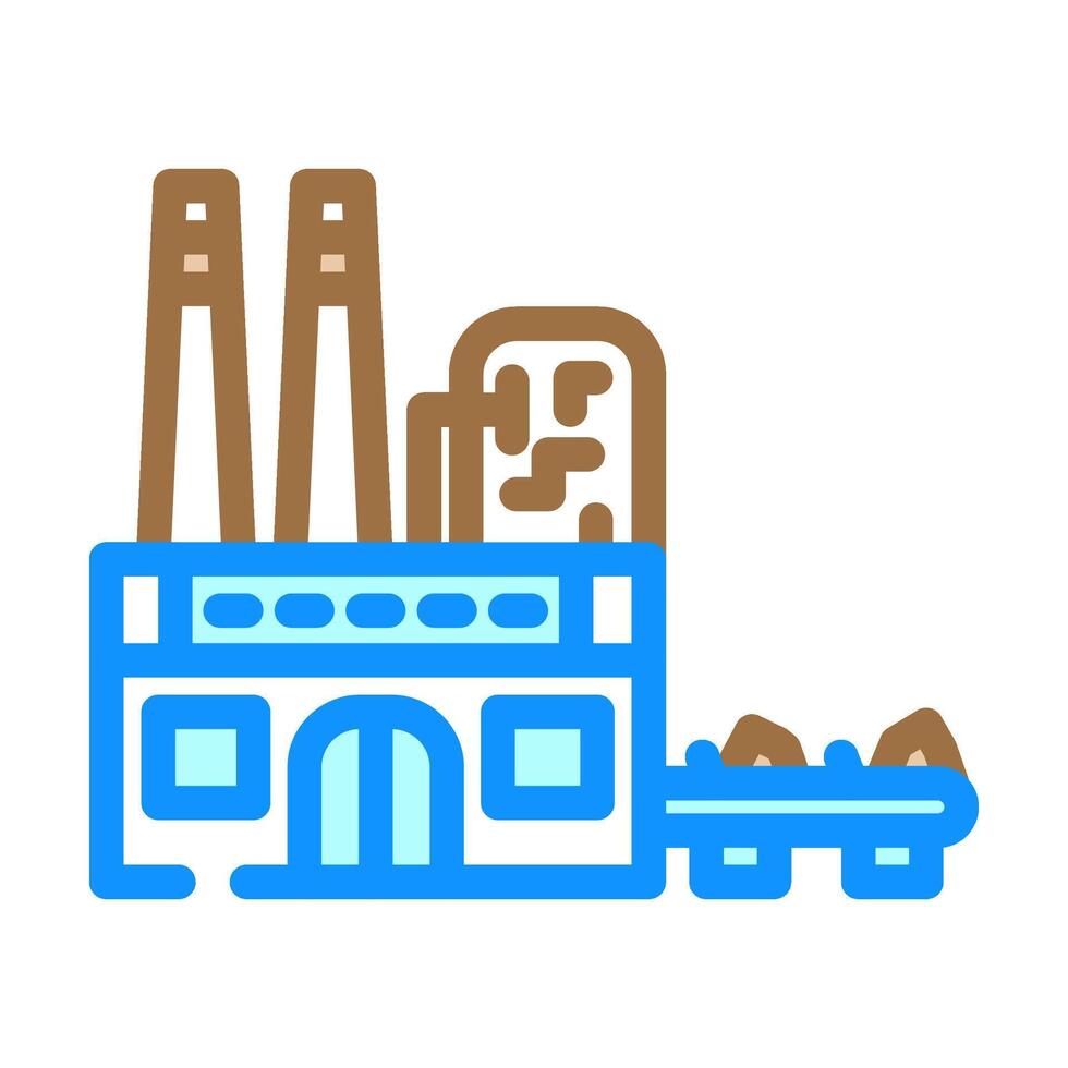 recycling facility e waste pollution color icon illustration vector