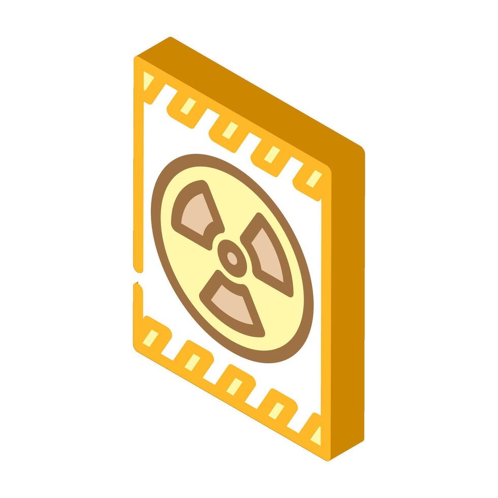 caution radioactive pollution isometric icon illustration vector